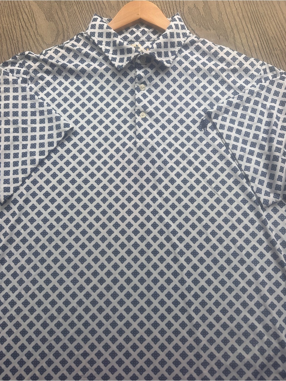 Polo Ralph Lauren Geometric Medallion Print Short Sleeve Polo All Over Blue/Whit